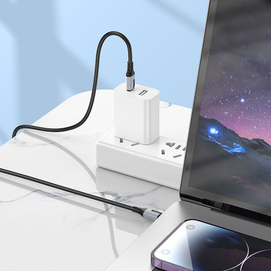 Borofone USB 2.0 Cable USB-C Male - USB-C 60W White 1m