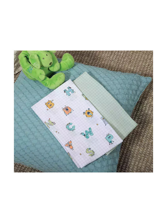 Nef-Nef Homeware Alphabet Monster Комплект Бебешки Чаршафи Памучни Nef-Nef Homeware Alphabet Monster Комплект Бебешки Чаршафи Памучни