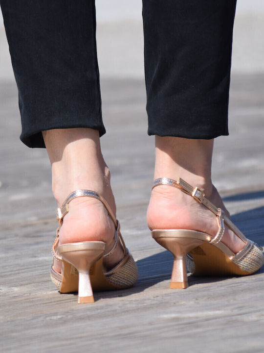 Pumps mit Riemchen & mittelhoher Absatz Beige