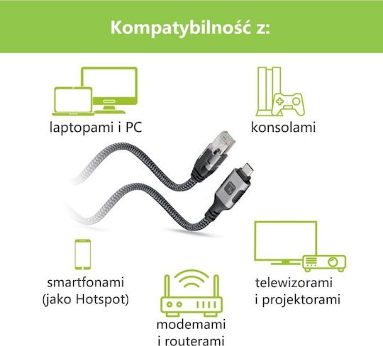 Techly Icoc U3c-rj45-030 USB-C Male to Ethernet RJ45 Male Cable 3m