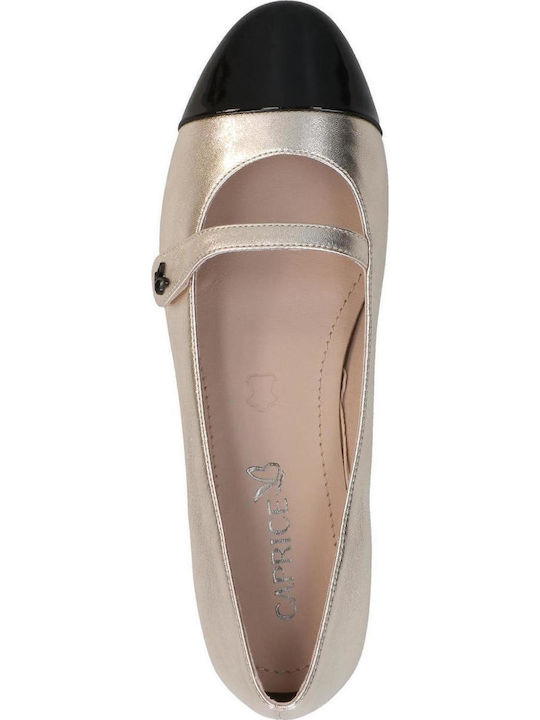 Leather Ballerinas Gold