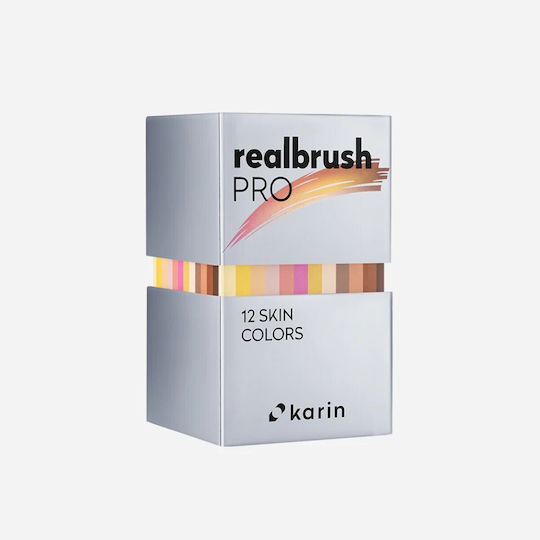 Set de 12 Markere cu Apă Karin Realbrush Pro Culori pentru Piele