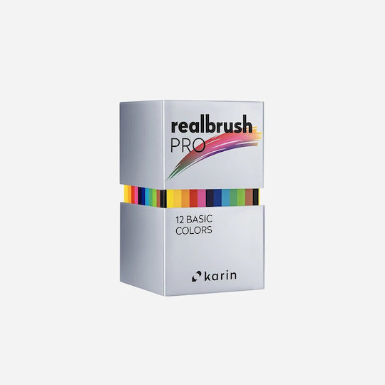Karin Realbrush Pro Σετ 12 Μαρκαδόρων Νερού Basic Colors