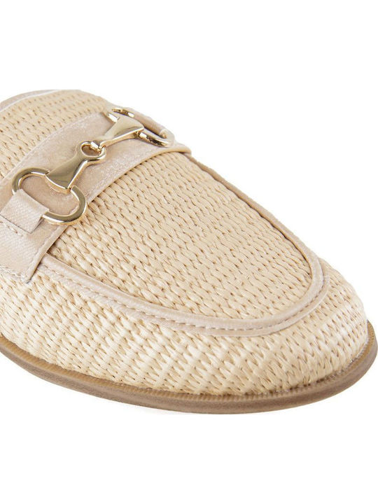 Mules with Heel in Beige Color
