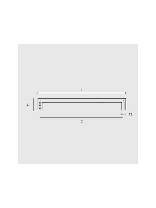 Zogometal Kitchen Cabinet Handles 79 1.92 Meters White
