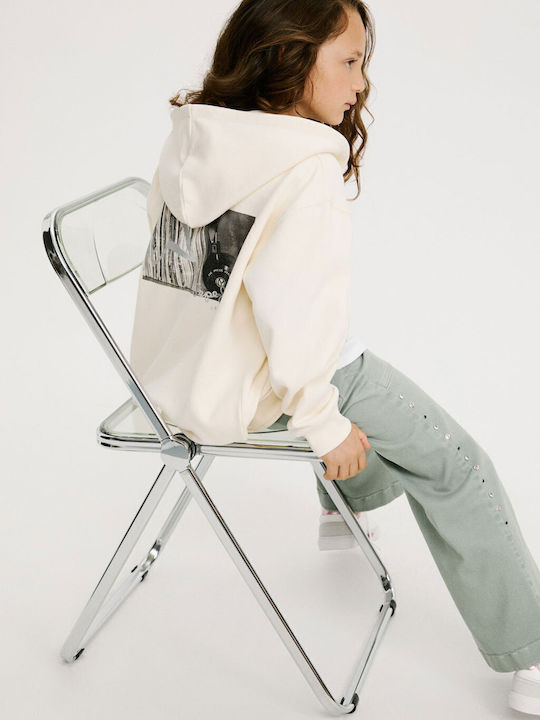Kids Sweatshirt Cardigan Oyster White JULIA
