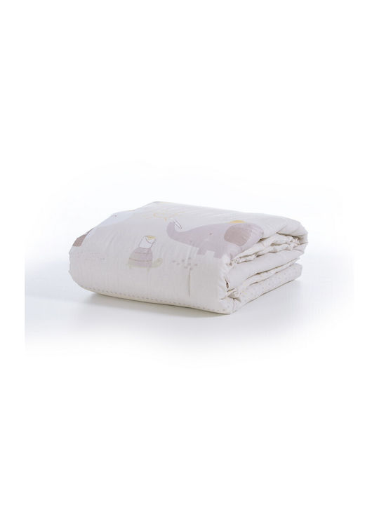 Nef-Nef Homeware HAPPY DAYS Βρεφικό Κουβερλί Βαμβακερό Εκρού 110x140cm