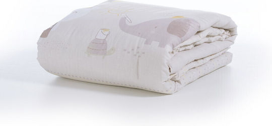 Nef-Nef Homeware Cotton Baby Quilt HAPPY DAYS 110x140cm Ecru