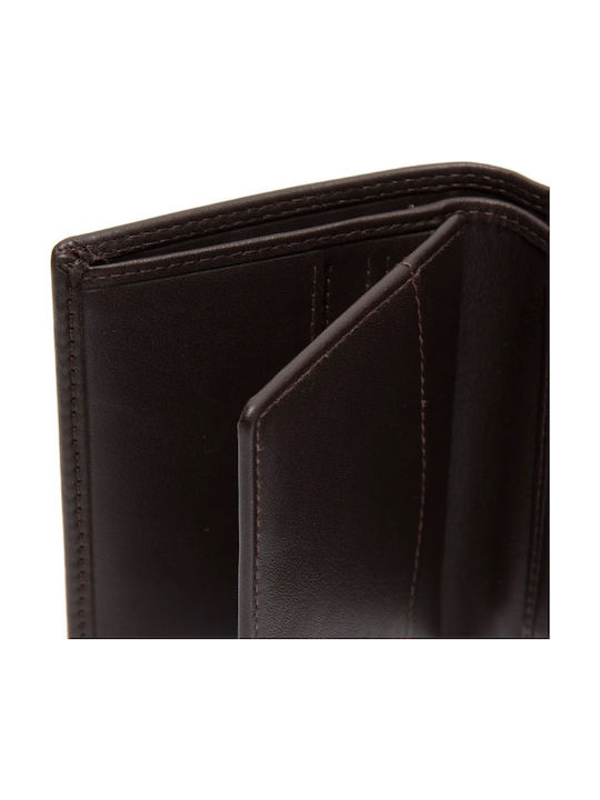 Brand Δερμάτινο Ανδρικό Πορτοφόλι Καρτών με RFID Καφέ