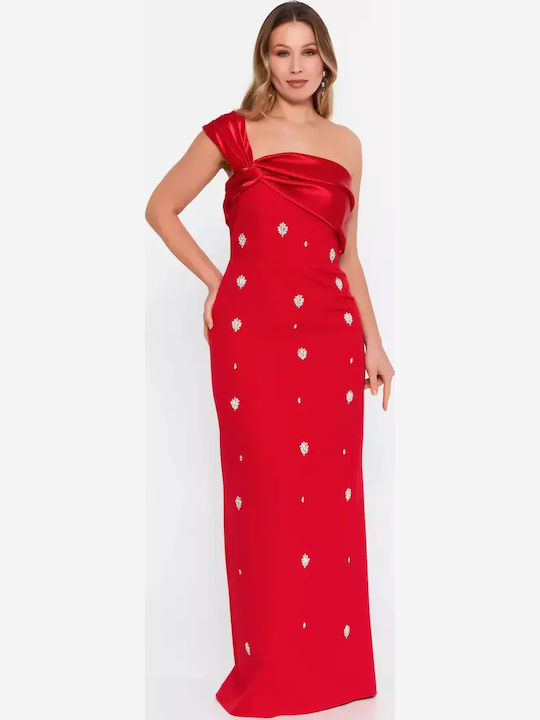 Summer Maxi Dress for Wedding and Christening Red