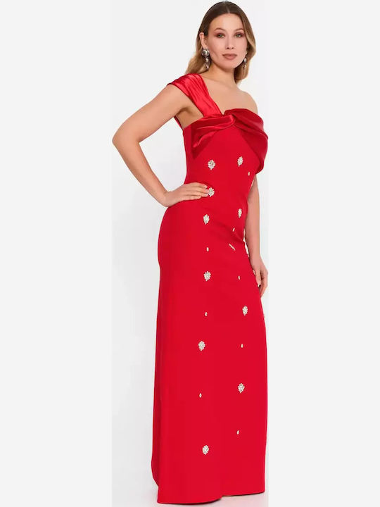 Summer Maxi Dress for Wedding and Christening Red