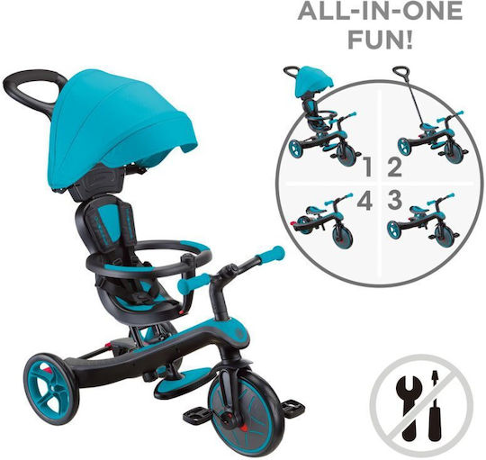 Globber Explorer Trike Πτυσσόμενο & Μετατρεπόμενο 4 σε 1 για 2-5 Ετών Γαλάζιο