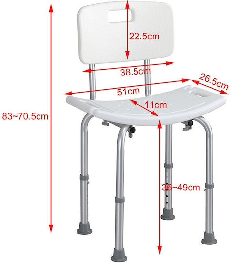 Bakaji Bathroom Seat with Backrest 02837459