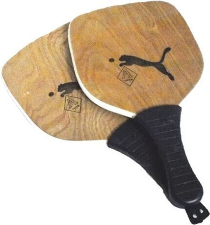 Argy Toys Strandtennis-Schläger Satz Braun mit Gerader Handgriff Beige