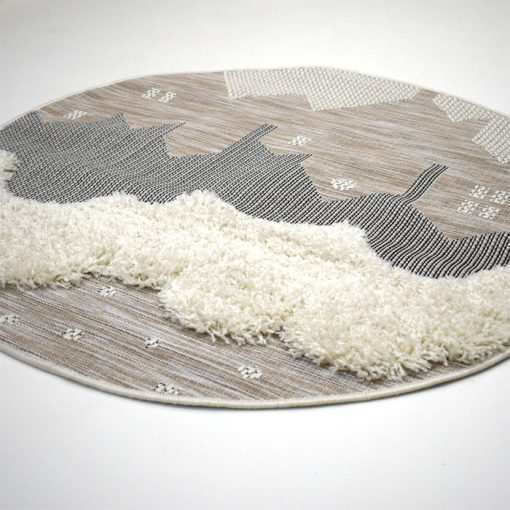 Kids Rug Bej Round with Diameter 120cm Kids Rug Bej Round with Diameter 120cm