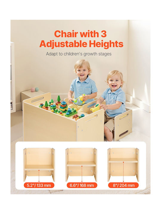Kids Table and Chairs Set Beige Vevor