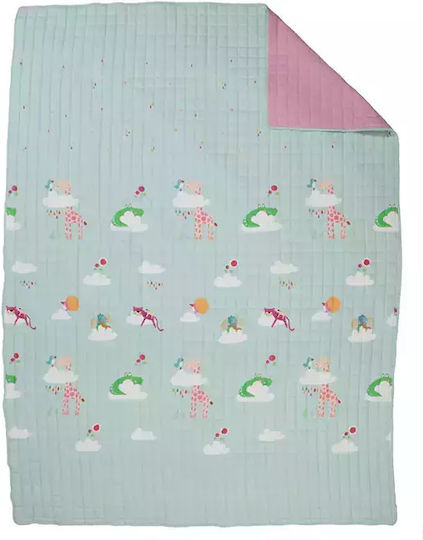 Nef-Nef Homeware Kinder Steppdecke Semi-Doppel Sky Is a Zoo Sky 180x240cm