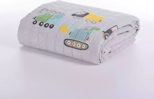 Nef-Nef Homeware Kinder Steppdecke Semi-Doppel Fun At Work Gray 180x240cm