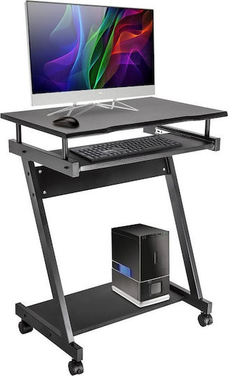 Techly Ica-tb 935b Computer Desk with Keyboard Shelf Black 730x590x370 Mm