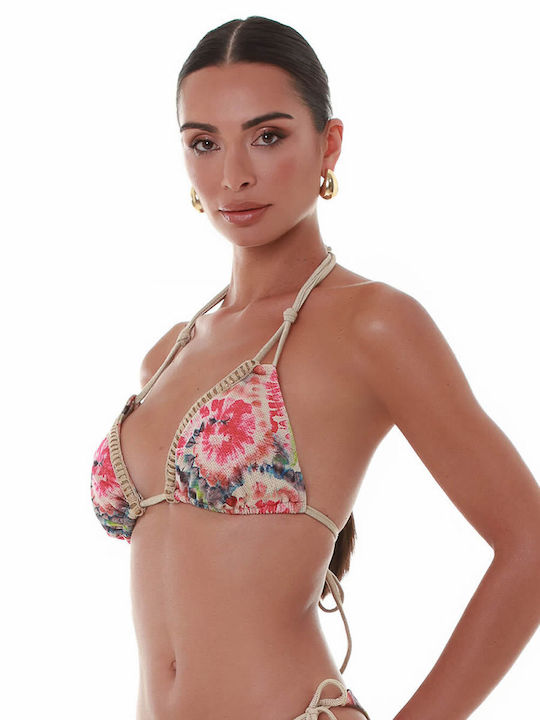 Bikini Τριγωνάκι C Cup με Ενίσχυση Χρυσό