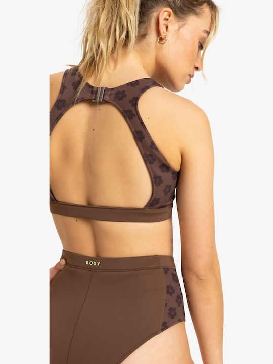 Roxy Women's Swimwear Pro Wave Crop Top Chocolate