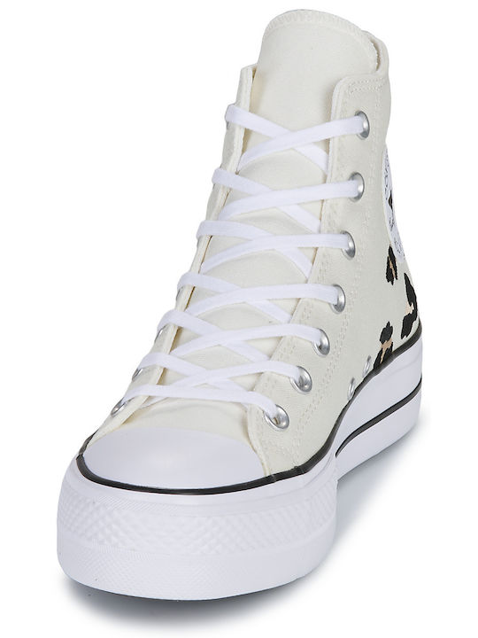 Γυναικεία Flatforms Μποτάκια Λευκά
