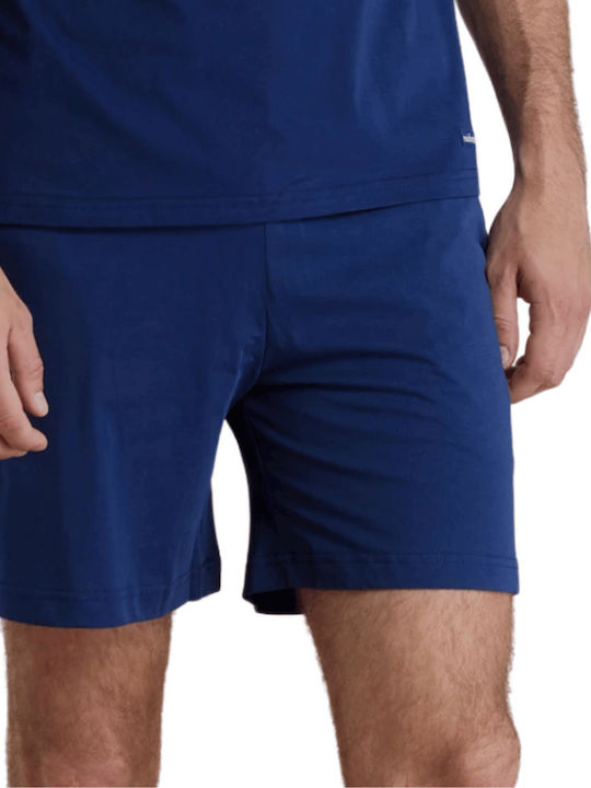Noidinotte Men's Summer Pajamas Set Blue Marine