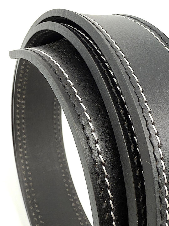 Wide Men's Belt Leather Black