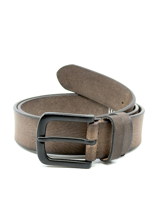 Wide Men's Belt Leather Brown
