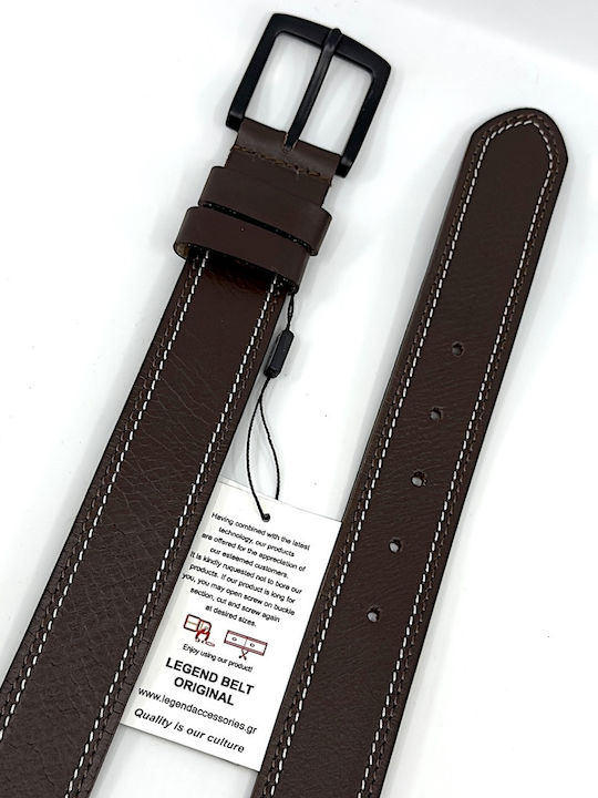 Wide Men's Belt Leather Brown
