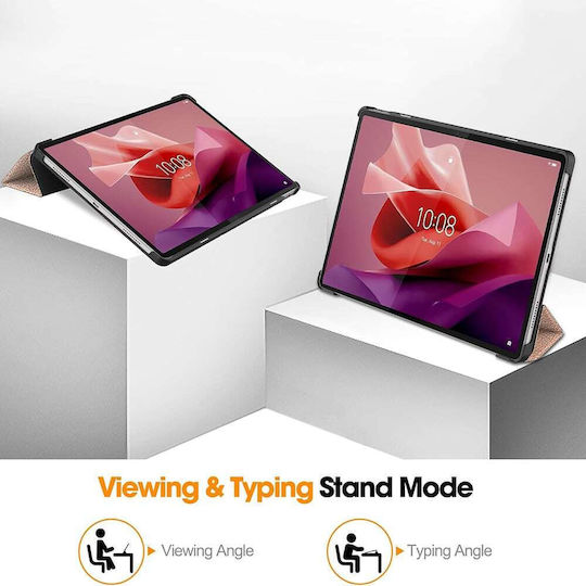 Techsuit Foldpro Flip Cover Rose Golή (Lenovo Tab P12, Lenovo Idea Tab Pro 12.7)
