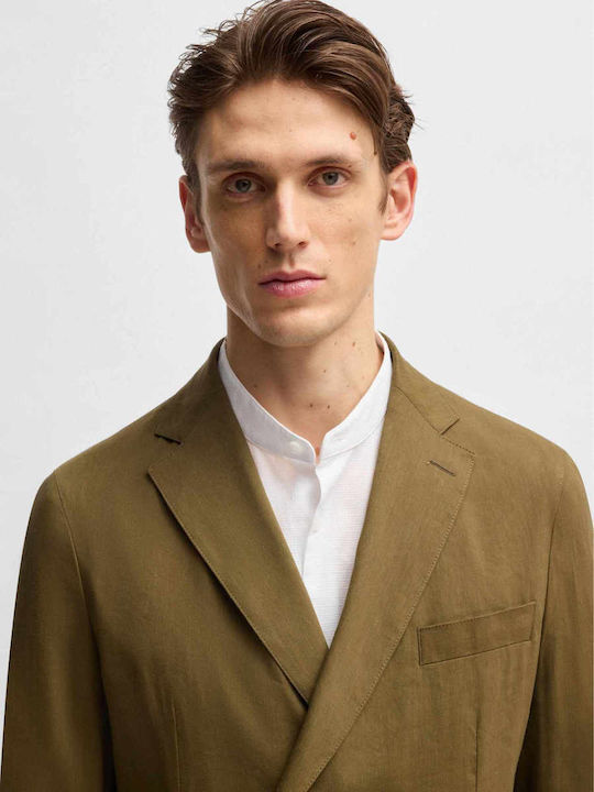 Men's Summer Suit Jacket Slim Fit Khaki