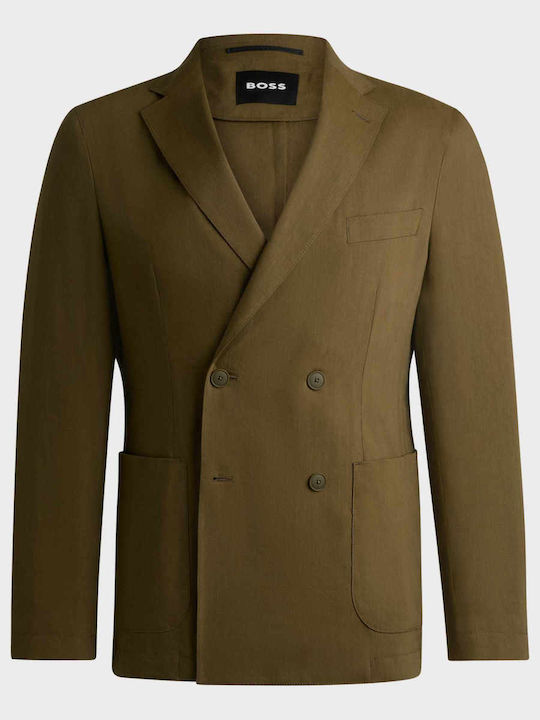 Men's Summer Suit Jacket Slim Fit Khaki