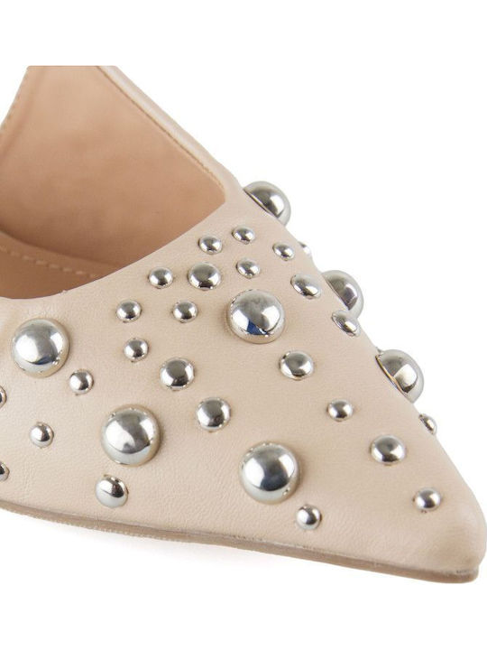 Γυναικείες Μπαλαρίνες Slingback με Λουράκι σε Μπεζ Χρώμα