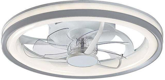 Rabalux 48cm Ceiling Fan with Light Fixture Silver