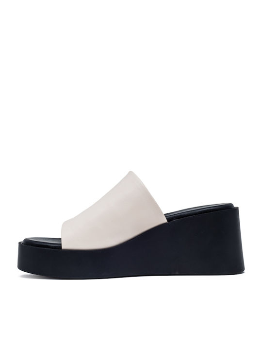 Damenplattformen Beige