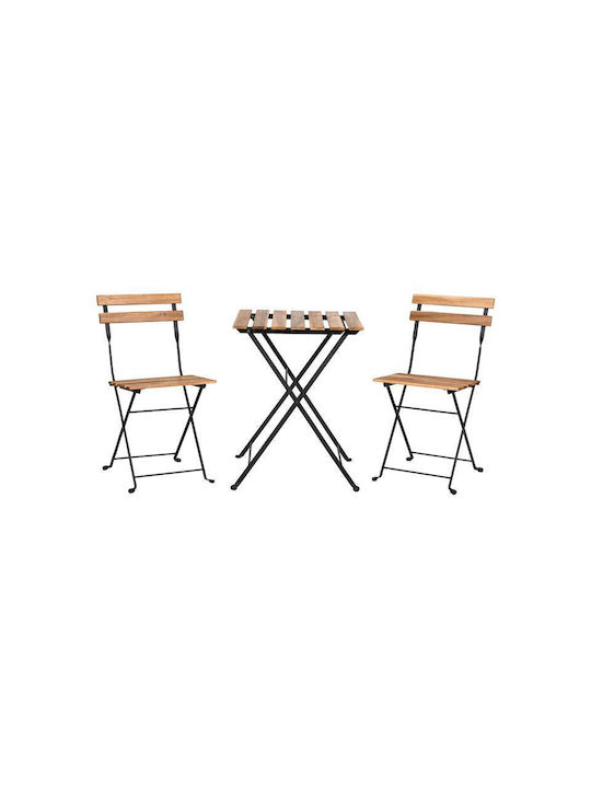 Set Sala De Mese Pentru Spații Exterioare Mici Donta 3 Piese Negru