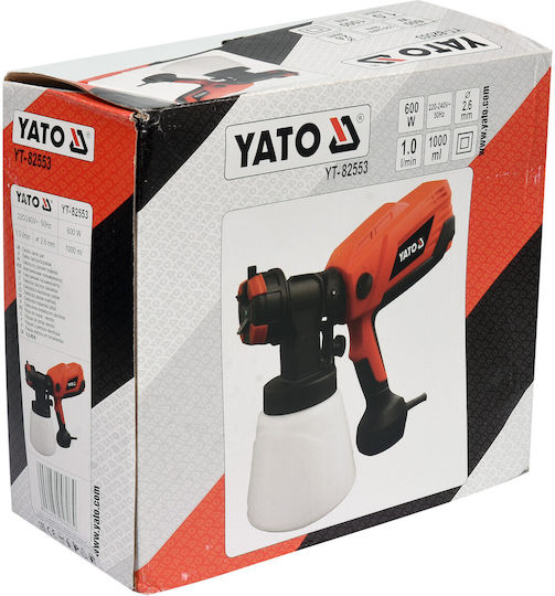 Yato YT-82553 Ηλεκτρικό Πιστόλι Βαφής 600W με Δοχείο 1lt