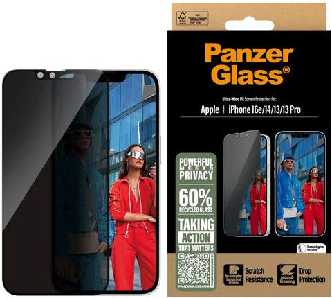 PanzerGlass 0.3mm Privacy Screen Protector (iPhone 17e / 16e / 14 / 13 / 13 Pro)