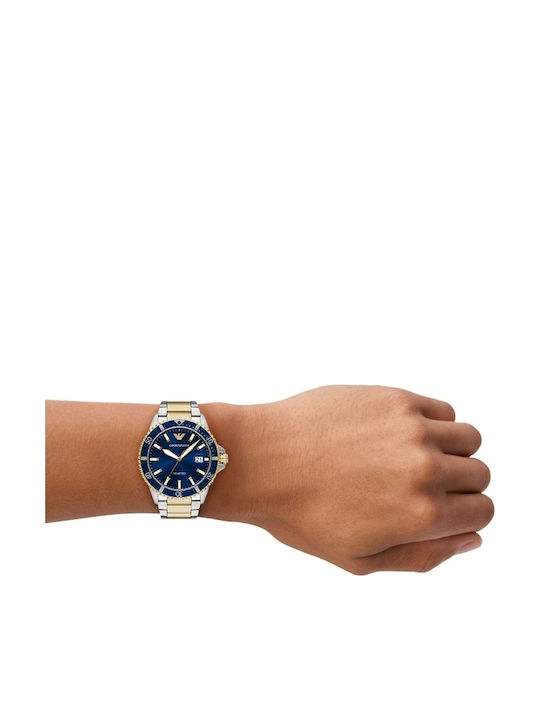 Emporio Armani Men's Watch 42mm Chronograph Battery with Gold Metal Bracelet