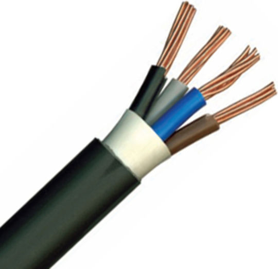 Nexans Power Cord Type NYY with Cable Properties 5x10mm² in Black Colour 1m