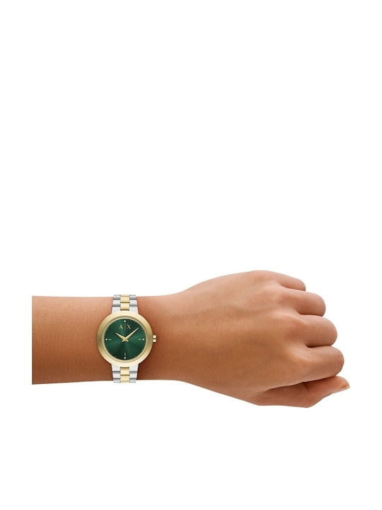 Armani Exchange Γυναικείο Ρολόι 36mm Μπαταρίας με Ασημί Μεταλλικό Μπρασελέ
