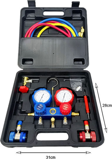 Set of Aluminum Manometers for Air Conditioning Pressure Control AC Refrigerant Manifold Gauges
