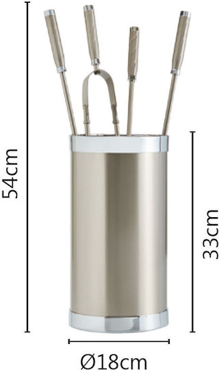 Zogometal Fireplace Tool Set with Bucket Gold