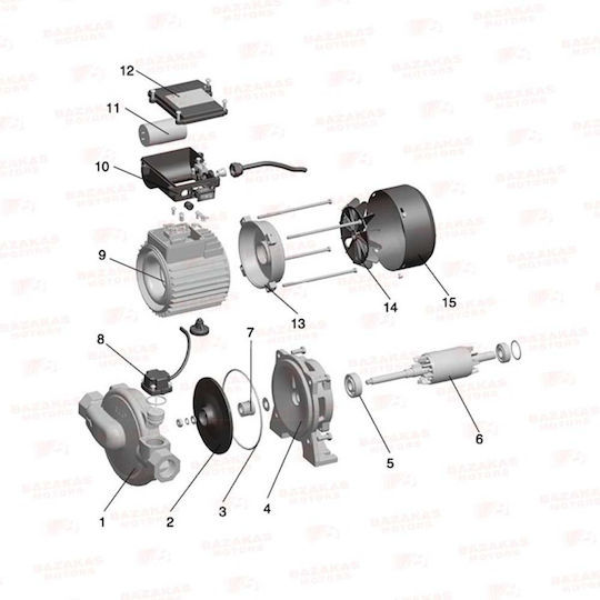 Leo Group LPm750HA Einstufig Einphasig Wasserdruckpumpe Ohne Behälter 1hp