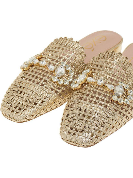 Flat Mules in Beige Color