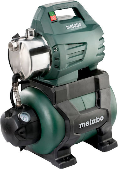 Metabo 600974000 Einstufig Einphasig Wasserdruckpumpe mit Behälter 24 Liter 1300W
