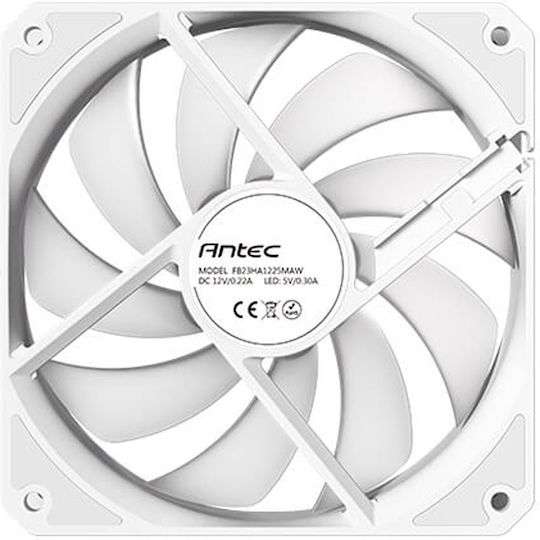 Antec 0-761345-40042-8 Reverse Blade Case Fan 120mm (1500rpm / 61.46cfm) με ARGB Φωτισμό και Σύνδεση 4-Pin PWM Λευκό