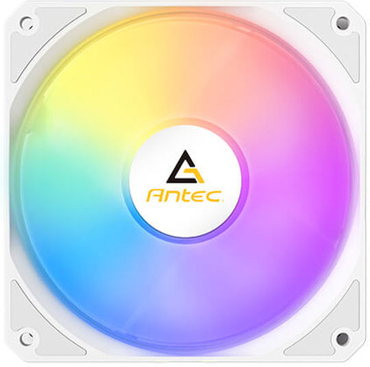 Antec 0-761345-40042-8 Reverse Blade Case Fan 120mm (1500rpm / 61.46cfm) με ARGB Φωτισμό και Σύνδεση 4-Pin PWM Λευκό