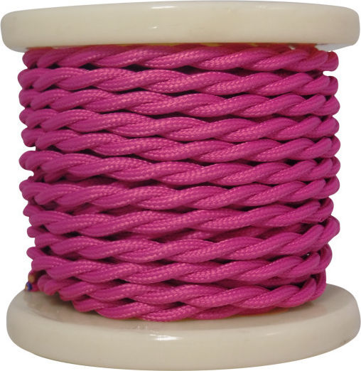 Elvhx Textile Υφασμάτινο Καλώδιο 2x0.75mm² σε Φούξια Χρώμα 10m EL338004